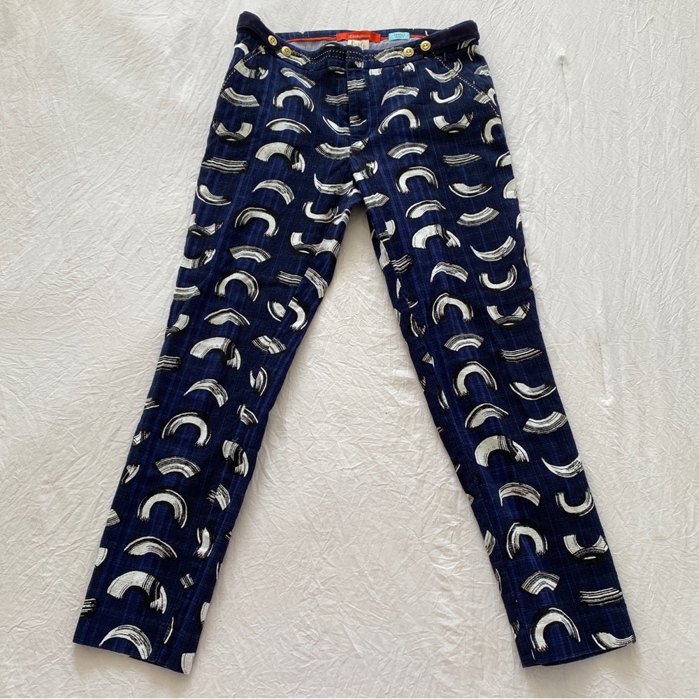 Cartonnier by Anthropologie charlie trousers navy pattern women’s size 6
